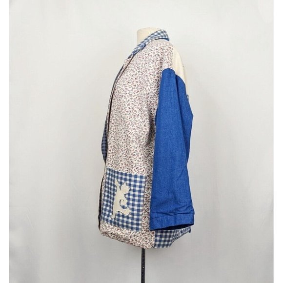 Cat Lady Jacket Calico Checked Plaid Patchwork  Handmade Misses Size 16 - Picture 5 of 7